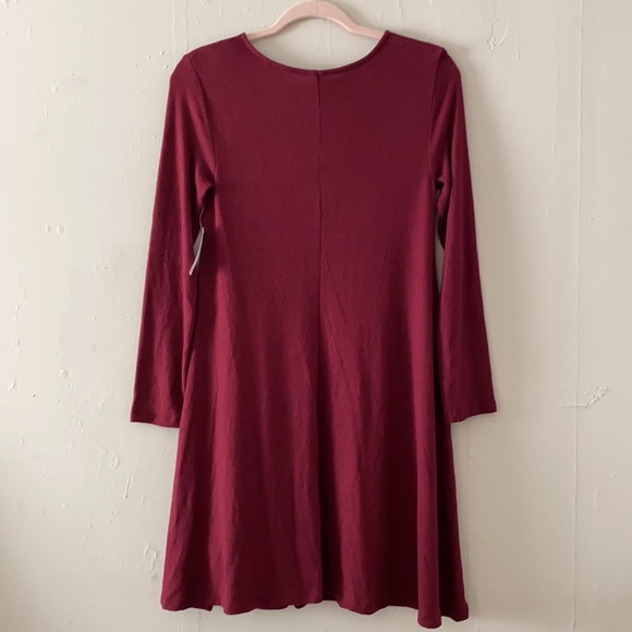 NWT Old Navy XS long-Sleeve Sweater Dress, Fit ‘n Flare, Burgundy SUPER SOFT!! - Picture 2 of 14